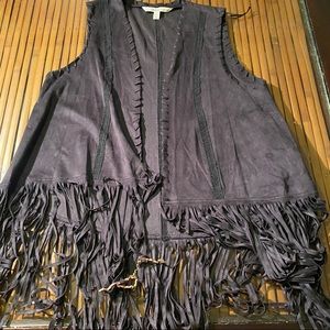 Zara suede fringe vest m